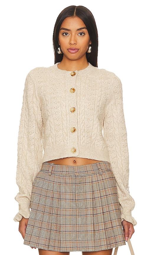 tularosa palmira cropped cable cardigan in beige. - size l (also in m, s, xl)