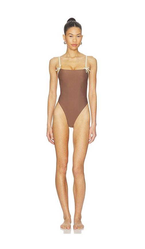 tularosa pucara one piece in brown. - size l (also in xxs, xs, s, xl)