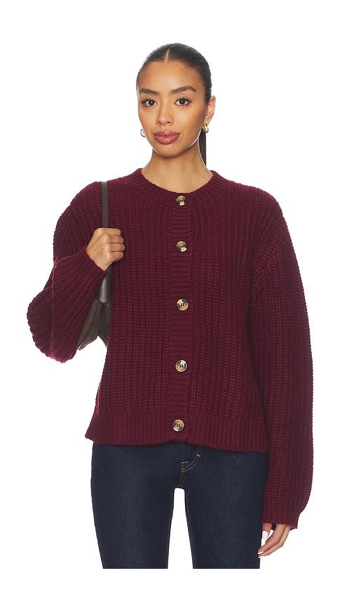 tularosa sammara cardigan in wine. - size m (also in xxs, xs, s, xl)