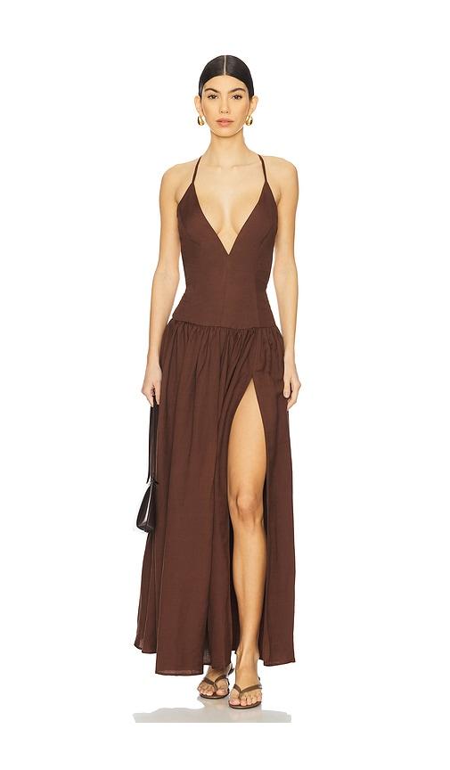 tularosa saylor maxi dress in chocolate. - size m (also in s, xl)