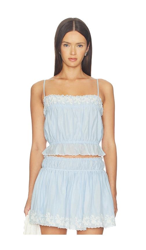 tularosa sienna top in baby blue. - size l (also in s)