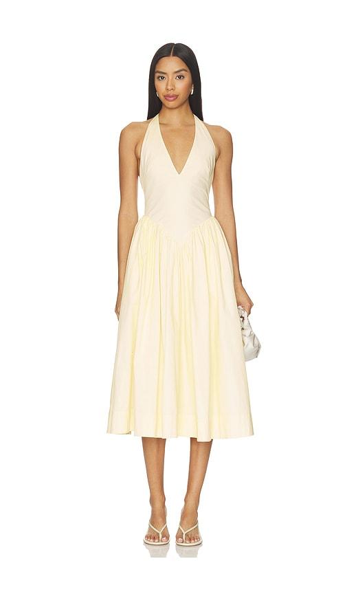tularosa stella midi dress in yellow. - size l (also in xs, s, m, xl)