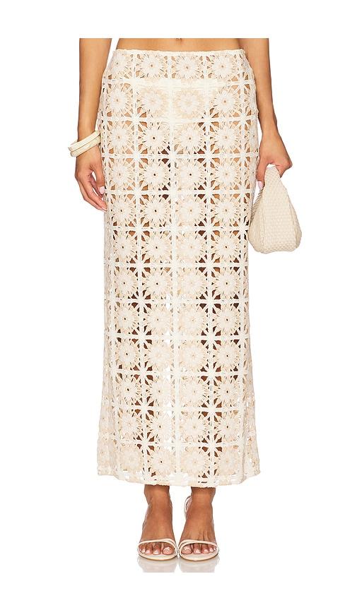 tularosa tahlia maxi skirt in cream. - size l (also in xxs, xs, s, m)