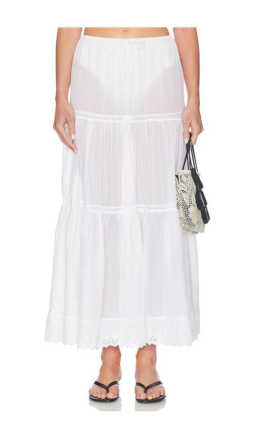 tularosa topaz midi skirt in white. - size l (also in xxs, xs, s, m, xl)