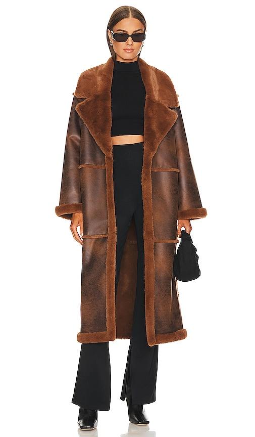 tularosa x marianna hewitt belen coat in brown. - size s (also in xxs, xs)