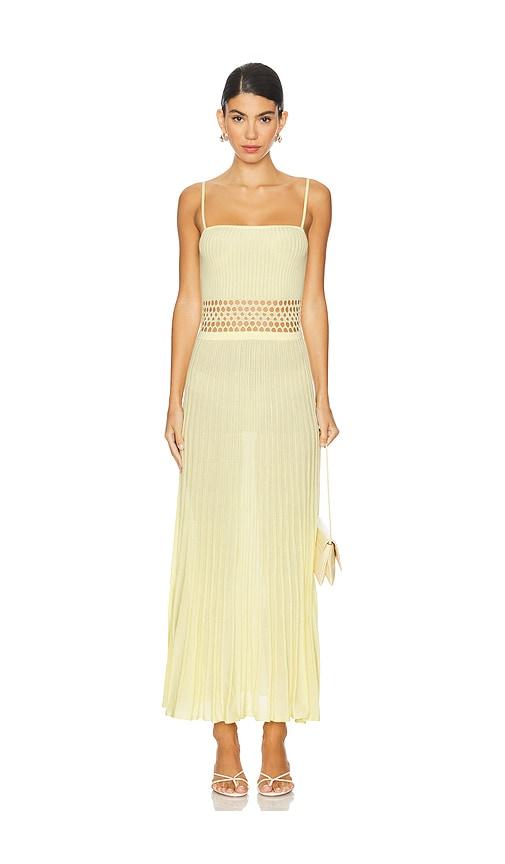 tularosa yokine midi dress in yellow. - size l (also in xs, s, m, xl)