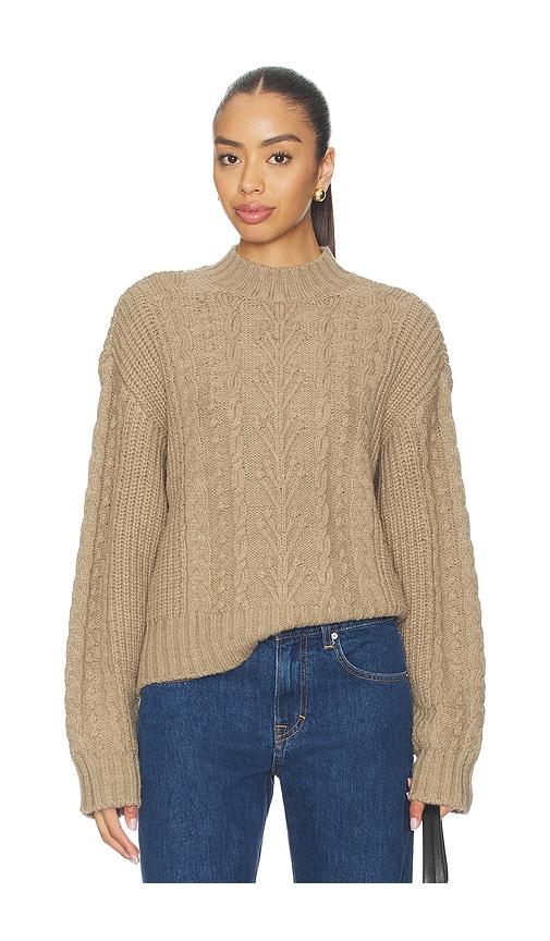tularosa zolene mock neck sweater in taupe. - size l (also in xs, s, m)