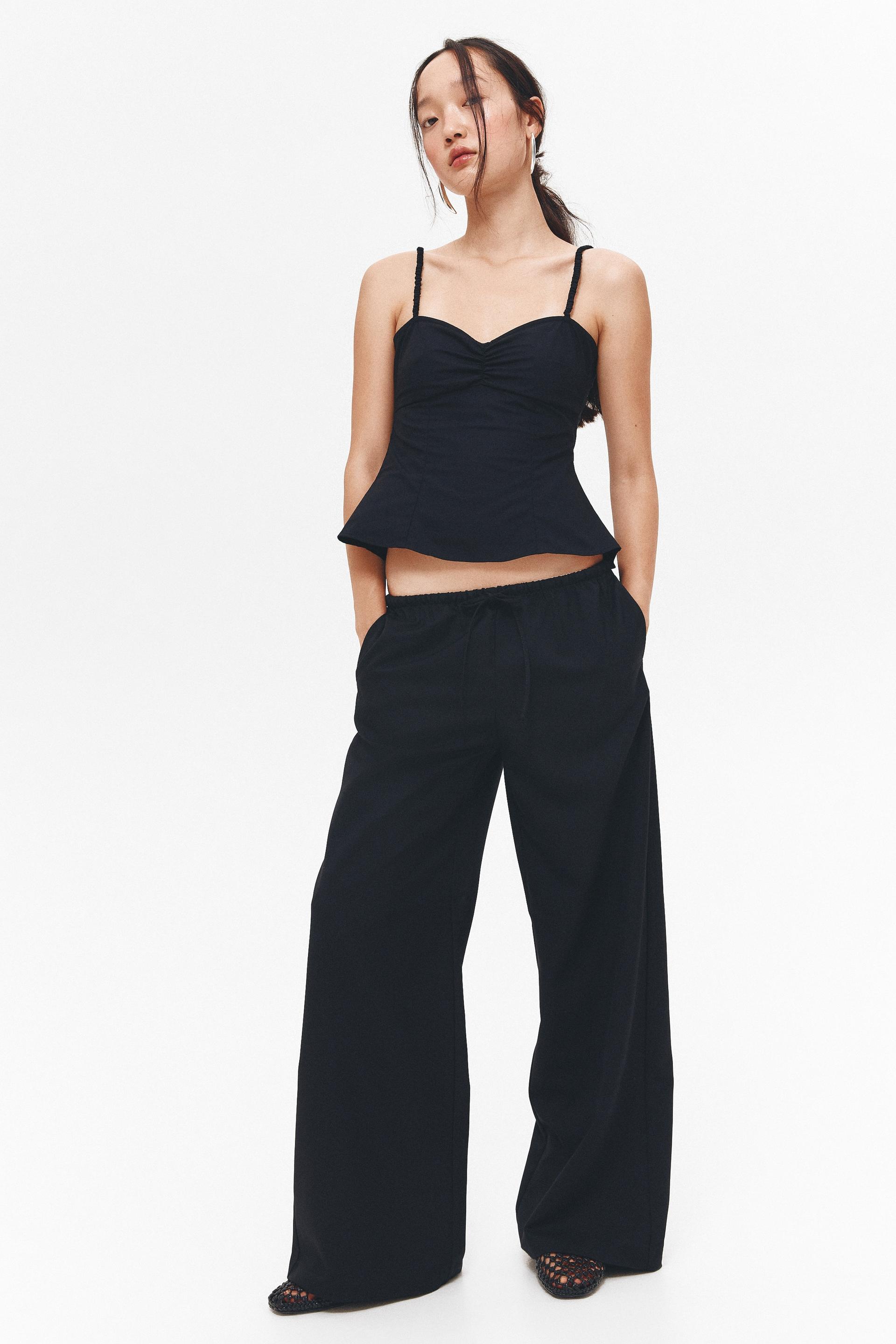 twill drawstring pants