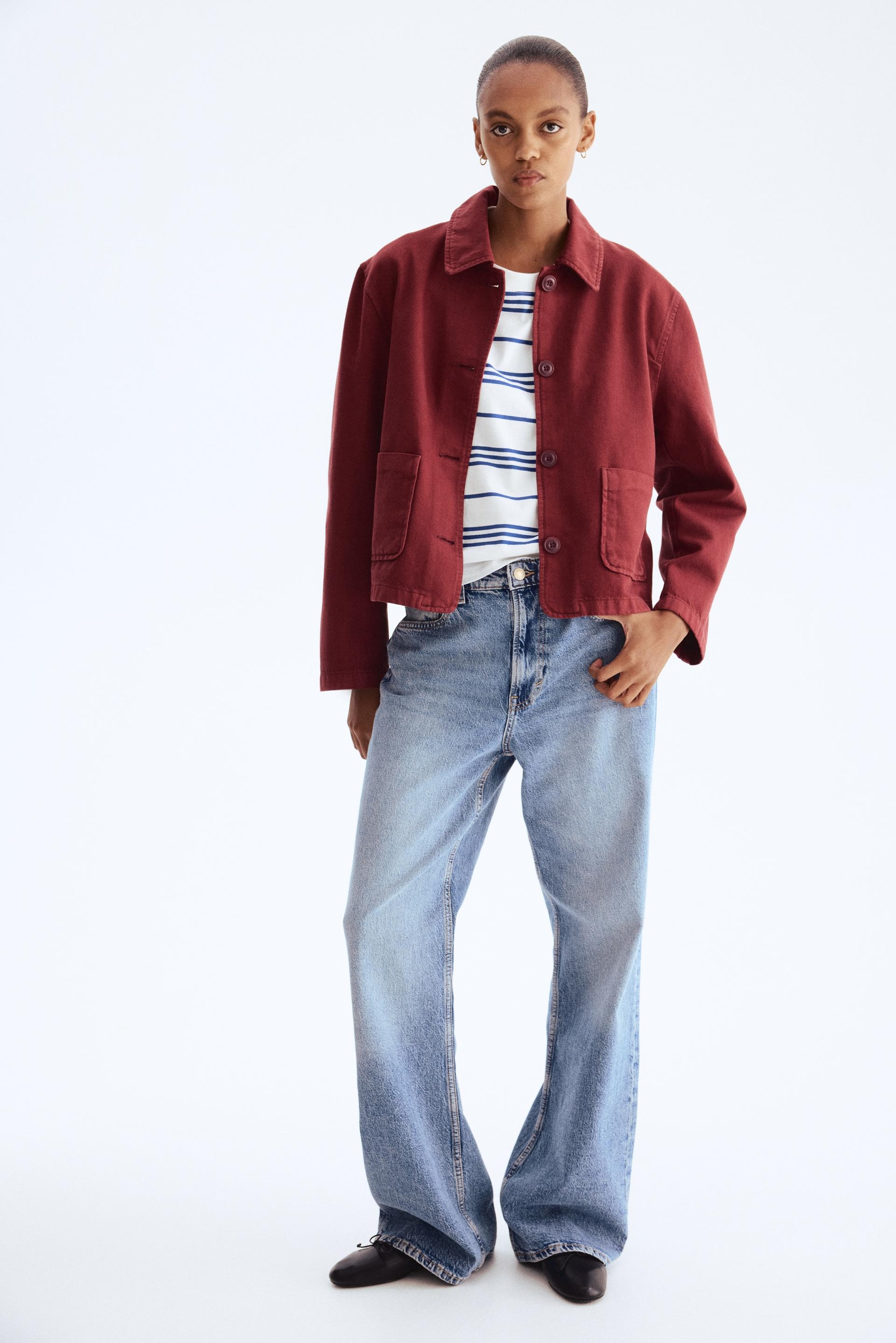 twill jacket with collar