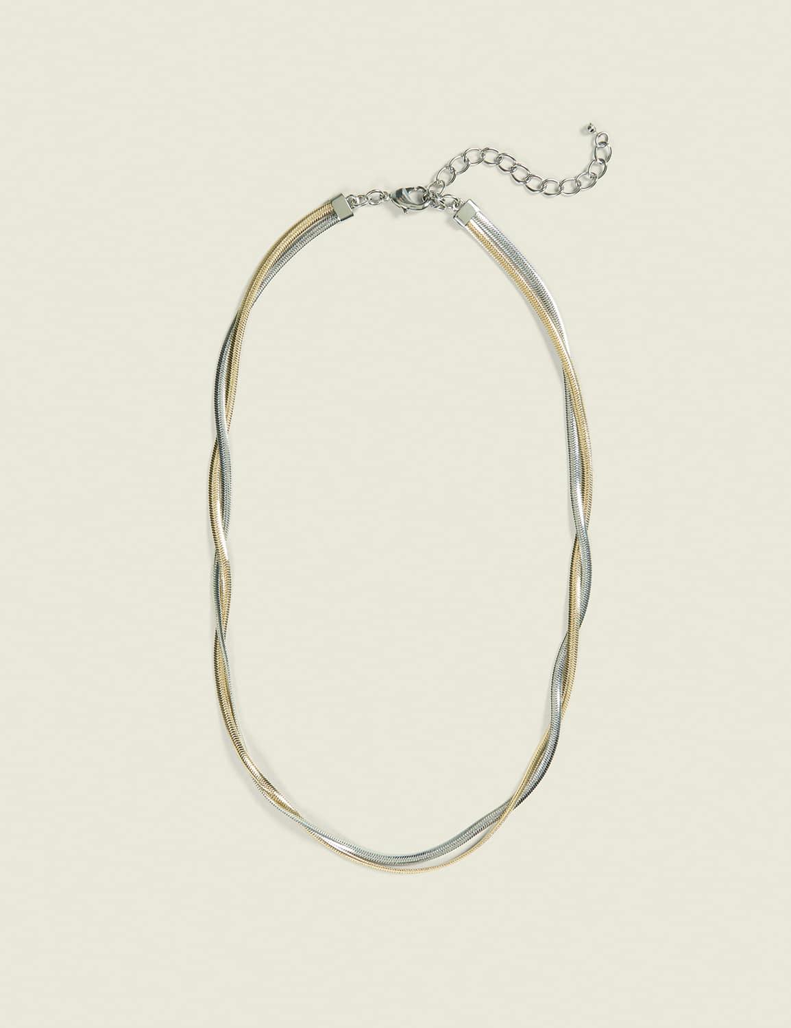 twisted mixed metal necklace