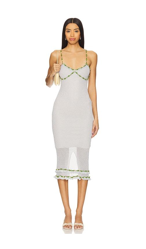 tyler mcgillivary nylah dress in metallic silver. - size m (also in xl/1x)