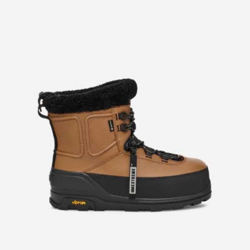 ugg® shasta boot mid leather/waterproof boots in chestnut, size m 9/w 10