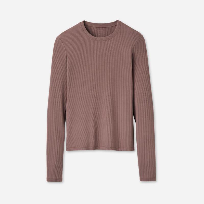 ugg® women's aidelene long sleeve rib tee tops in allspice, size 3x
