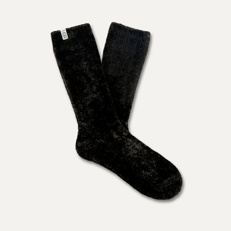 ugg® women's leda cozy sock polyester blend/recycled materials in black/