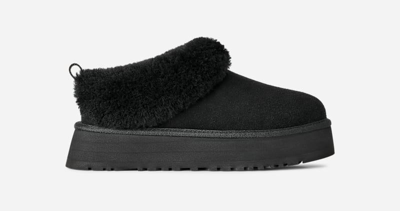 ugg® women's tazzelle sheepskin slippers in black, size 8