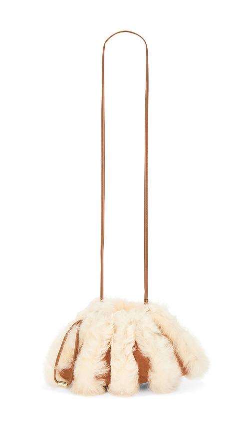 ulla johnson adria pleated wave mini crossbody in brown.