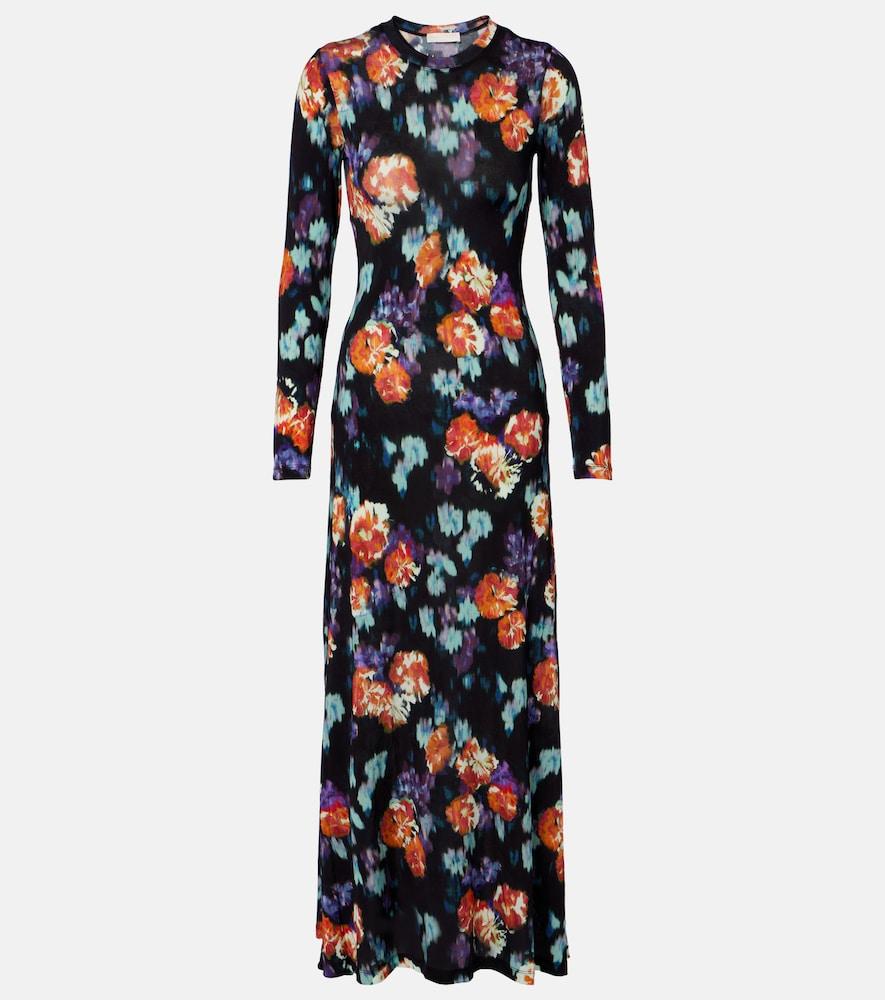 ulla johnson amari printed jersey maxi dress