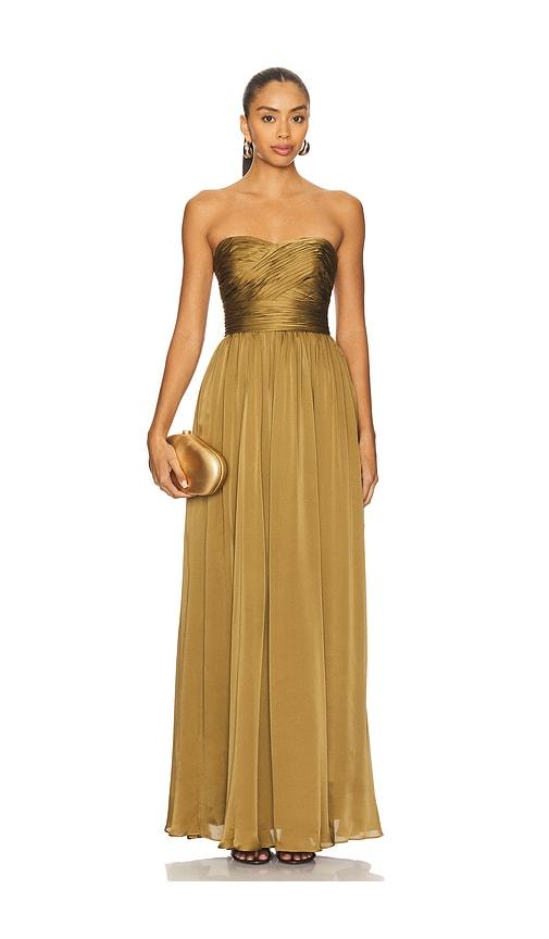 ulla johnson anastasia gown in olive. - size 10 (also in 12)
