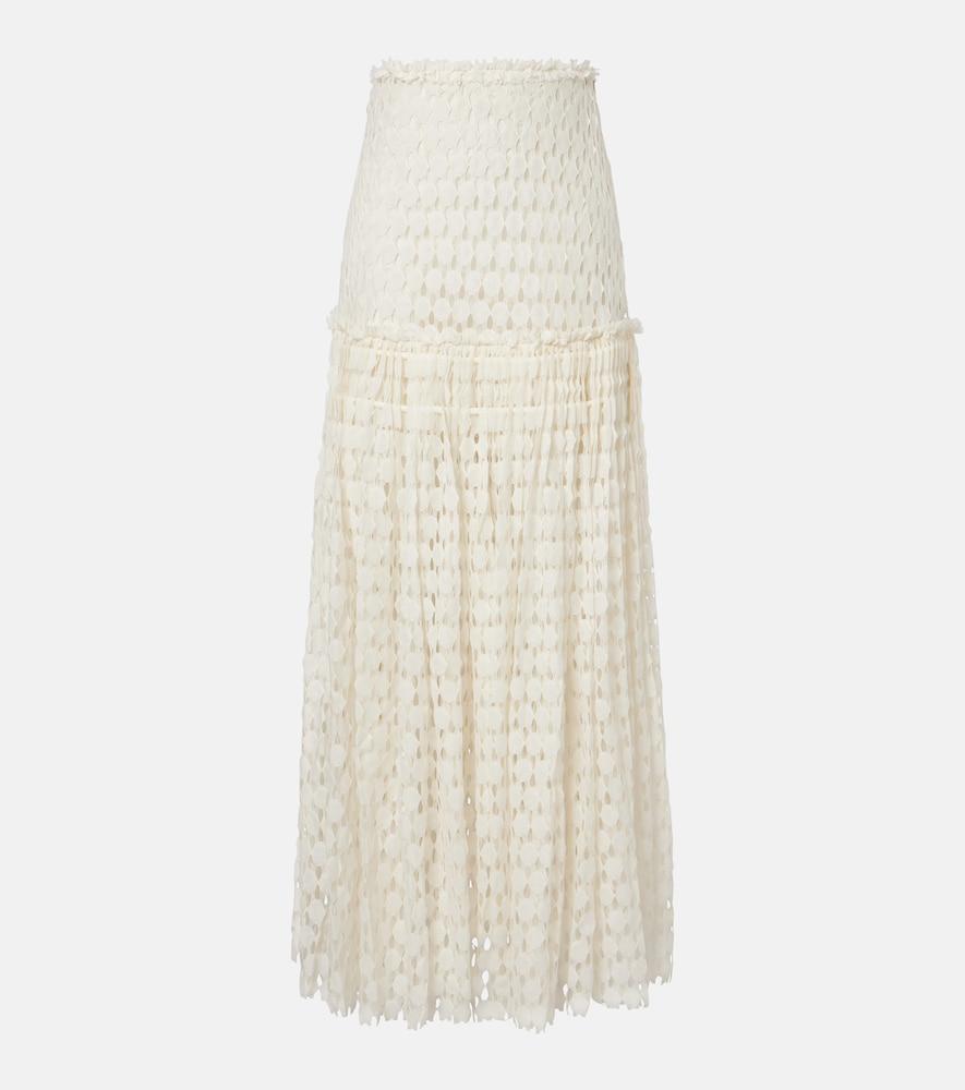 ulla johnson aris cotton-blend lace maxi skirt