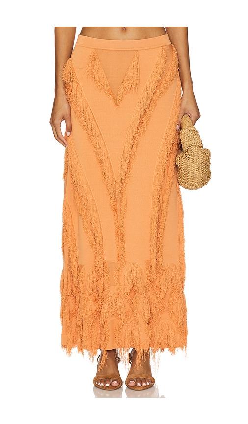 ulla johnson astrid knit maxi skirt in tangerine. - size m (also in xs)