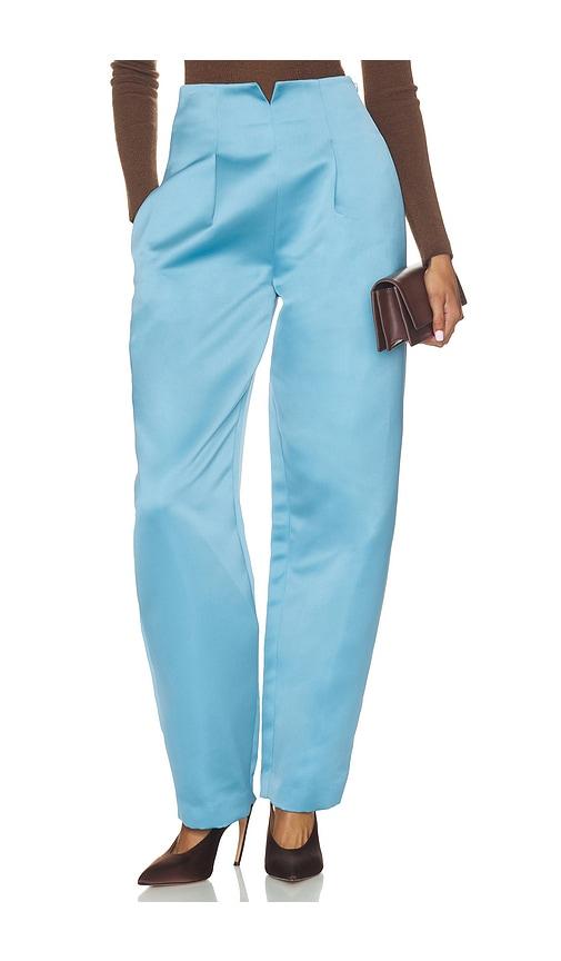ulla johnson edlyn satin pant in teal. - size 0 (also in 00, 4, 6, 8)