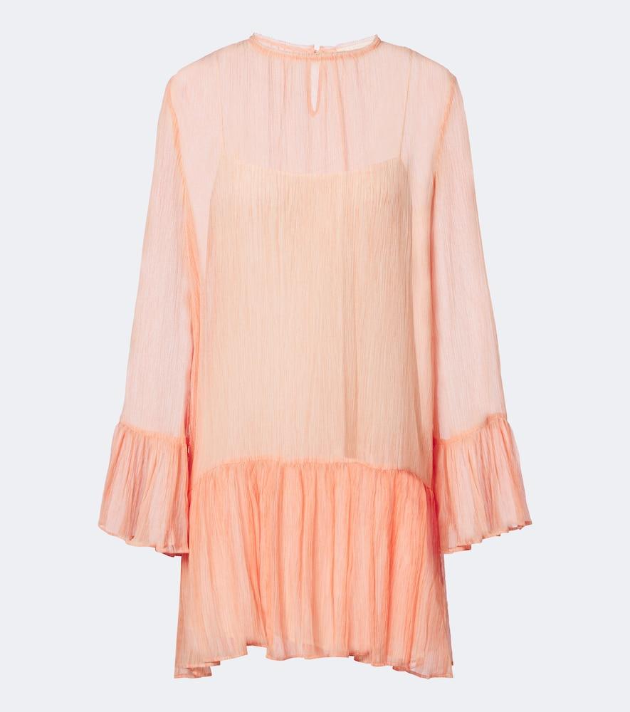 ulla johnson emmeline ruffled silk chiffon minidress