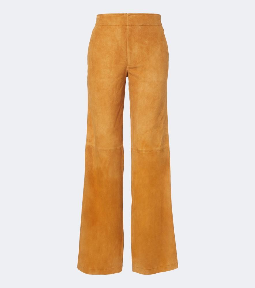 ulla johnson freja suede flared pants
