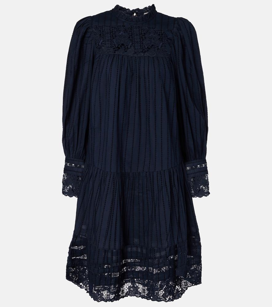 ulla johnson lace and cotton minidress