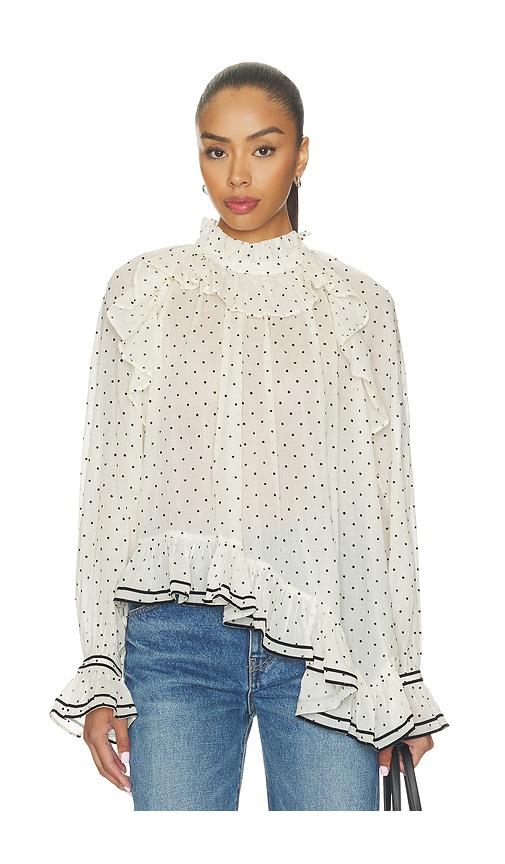 ulla johnson marcella longsleeve cotton blouse in neutral. - size 0 (also in 00, 10, 2, 4, 6, 8)