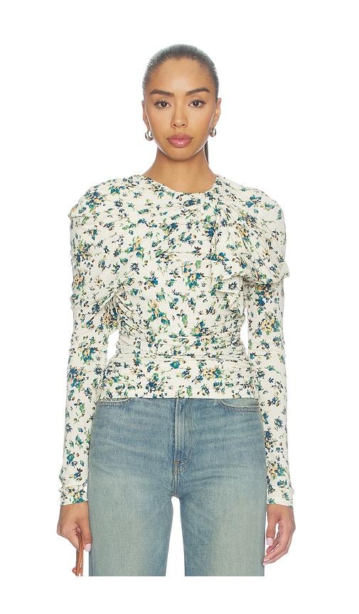 ulla johnson neema draped jersey top in multi. - size l (also in p, s, m)
