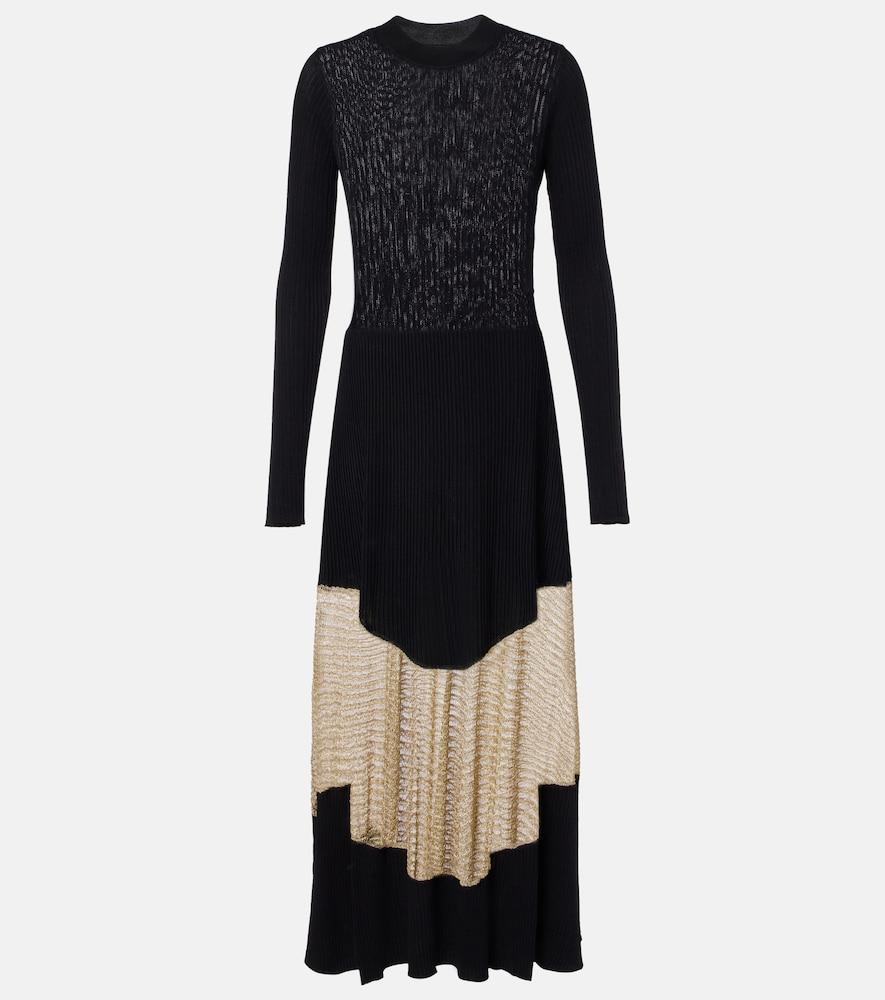 ulla johnson roanne knitted lamé maxi dress