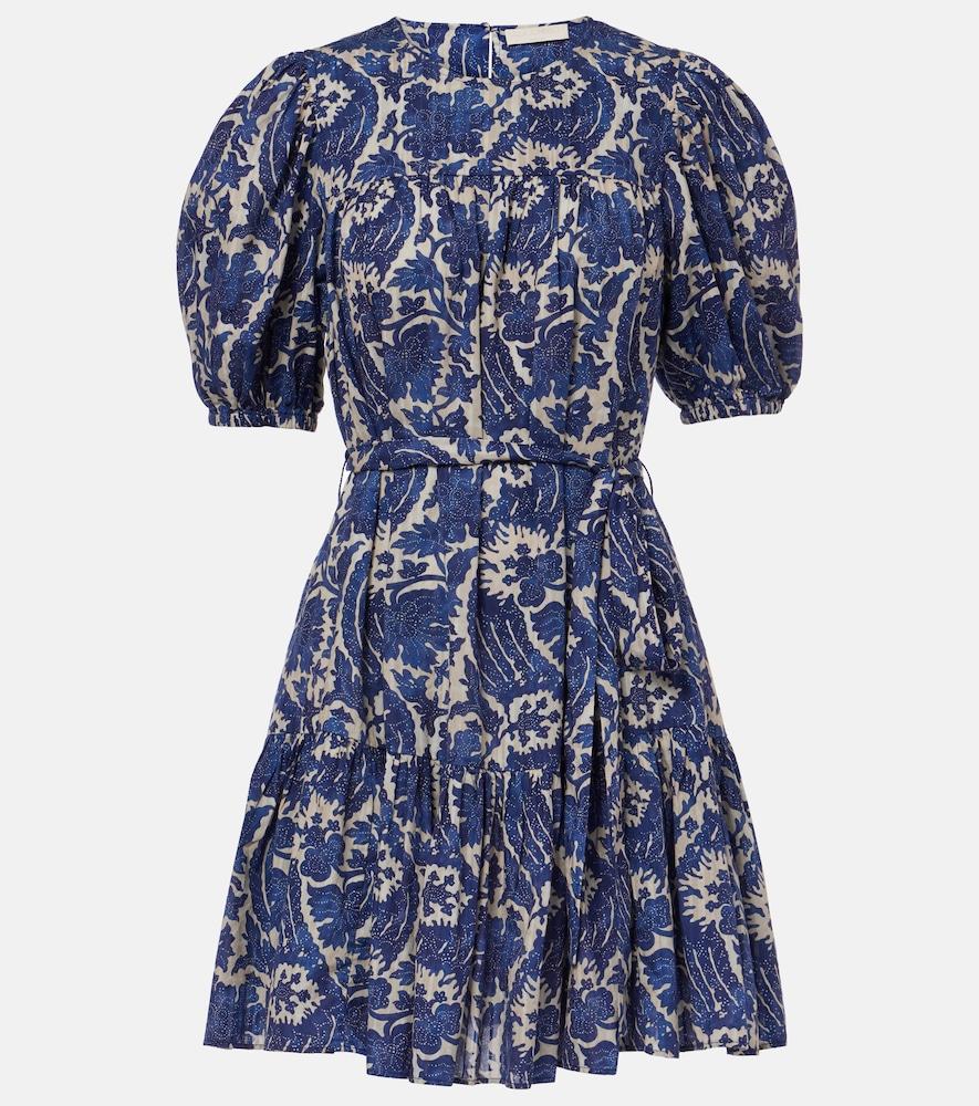 ulla johnson rosalie printed cotton-blend minidress
