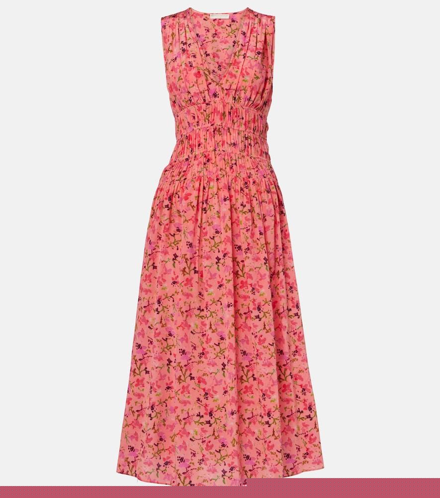 ulla johnson sylvie floral silk midi dress