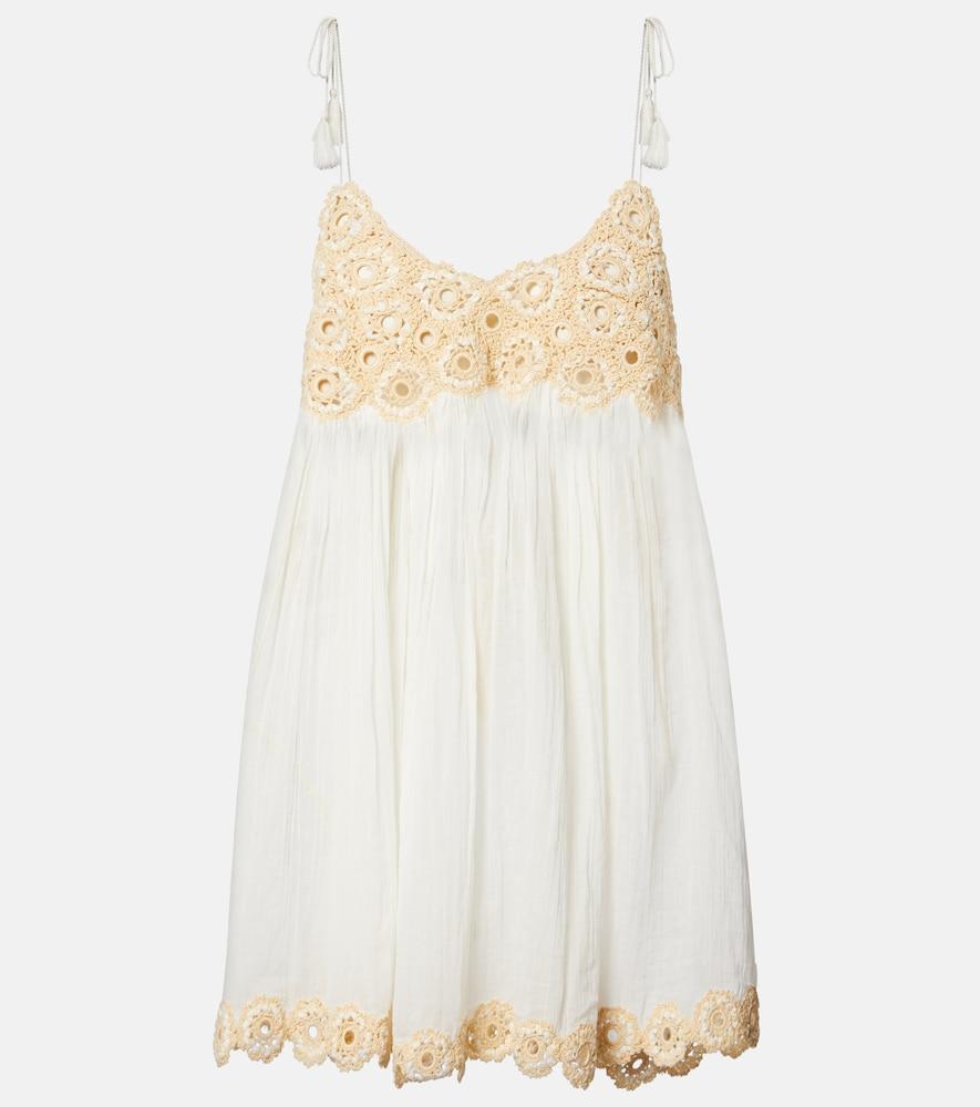 ulla johnson tula crochet-trimmed cotton beach dress