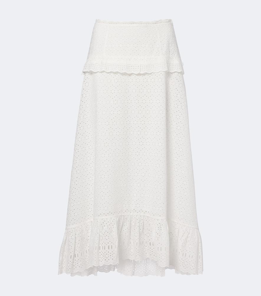 ulla johnson violetta broderie anglaise midi skirt
