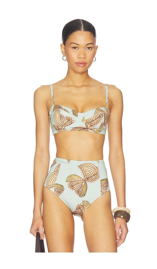 ulla johnson zahara bikini top in mint. - size m (also in s, xs)