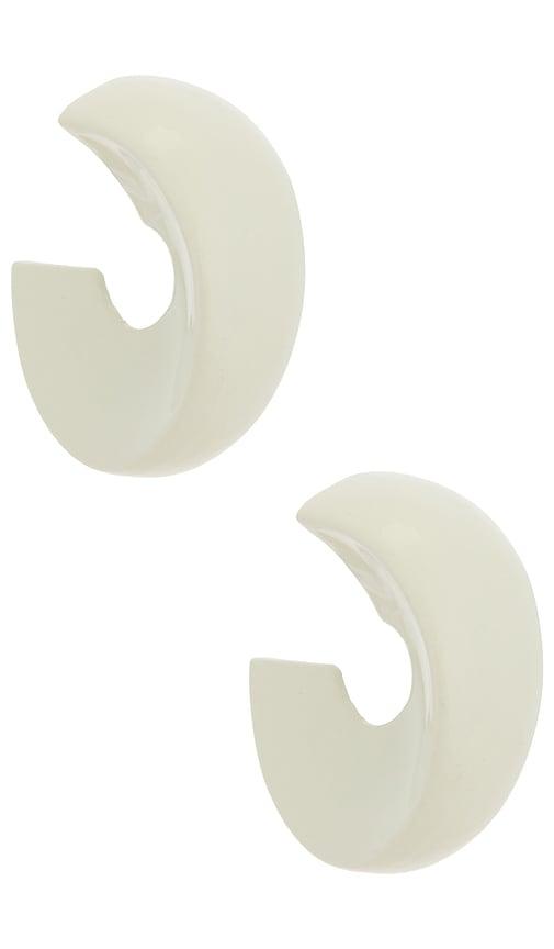 uncommon matters sculpted creole earrings in ivory.