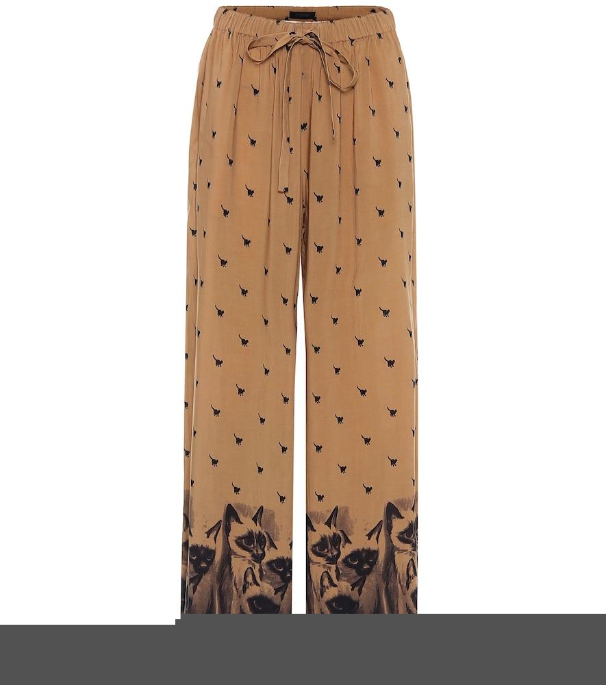 undercover printed drawstring pants