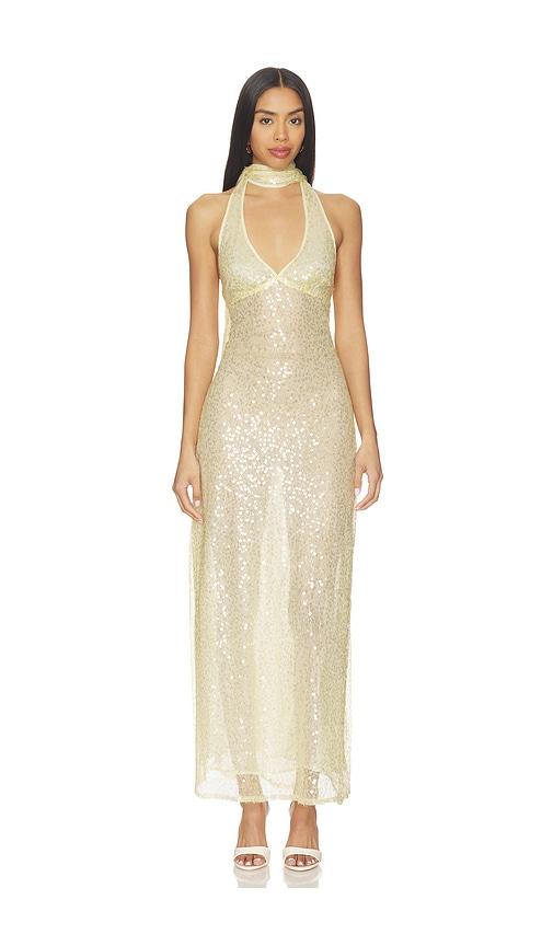 understated leather harmony dress in lemon. - size l (also in m, xl)