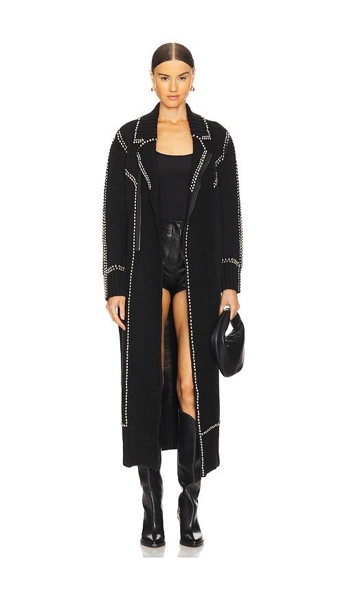 understated leather moto robe in black. - size m/l (also in xs/s)