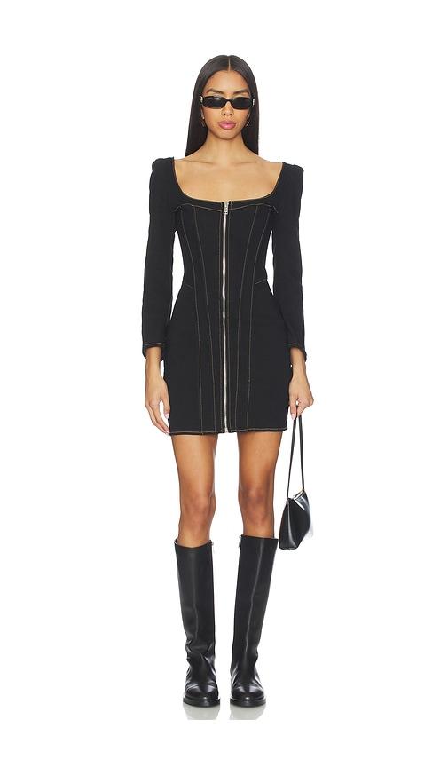 understated leather revenge dress in black. - size l (also in s, xs, m)