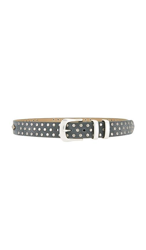 understated leather rhombus belt in grey. - size m/l (also in s/m)