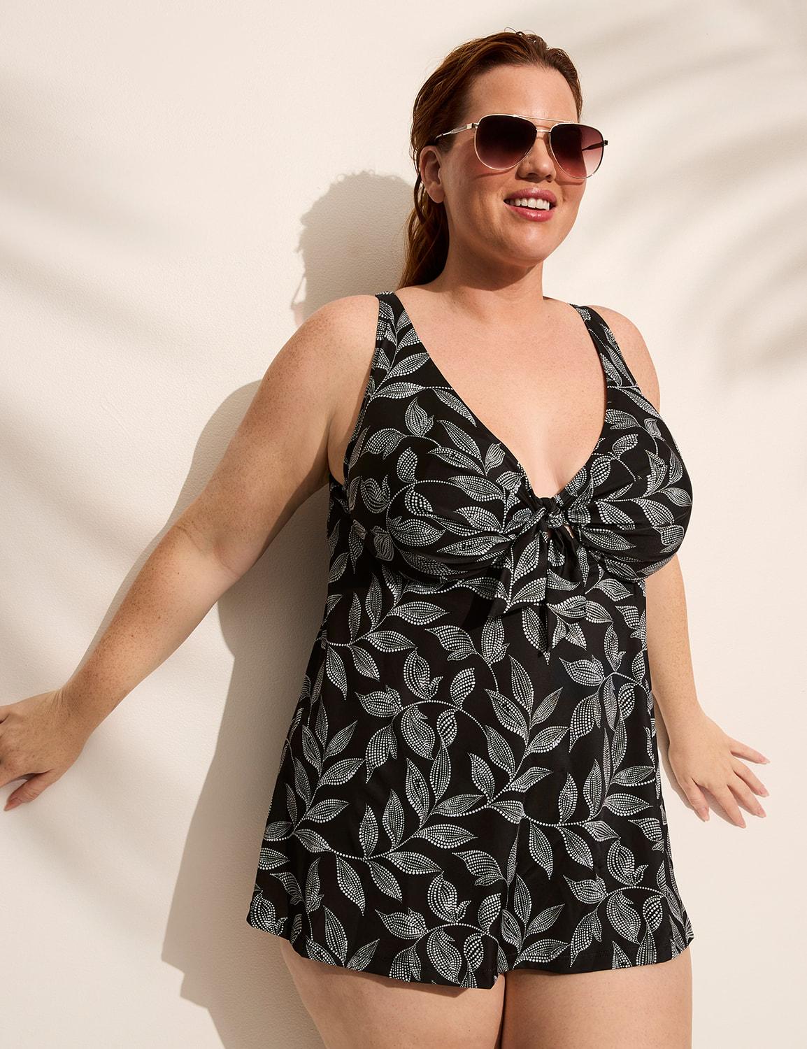 underwire knot-front tankini top