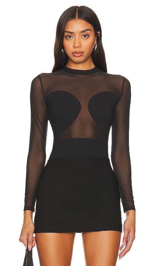 undress code all-nighter bodysuit in black. - size l (also in m, xs)