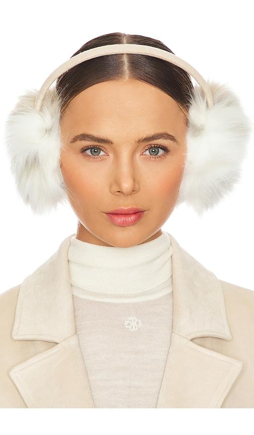 unreal fur all ears earmuffs in white.