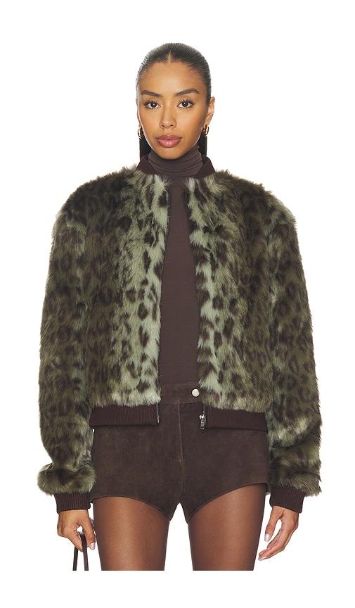 unreal fur foliage jacket in green. - size s (also in xs)