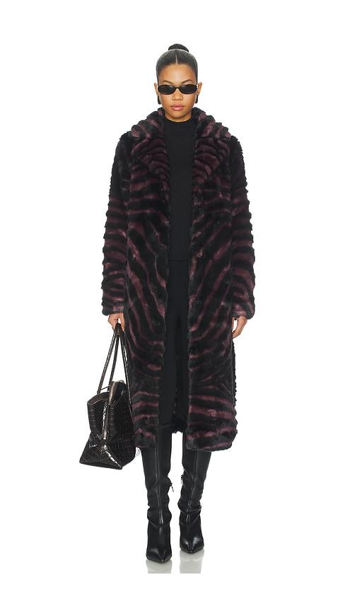 unreal fur gonzo coat in burgundy. - size l (also in s)