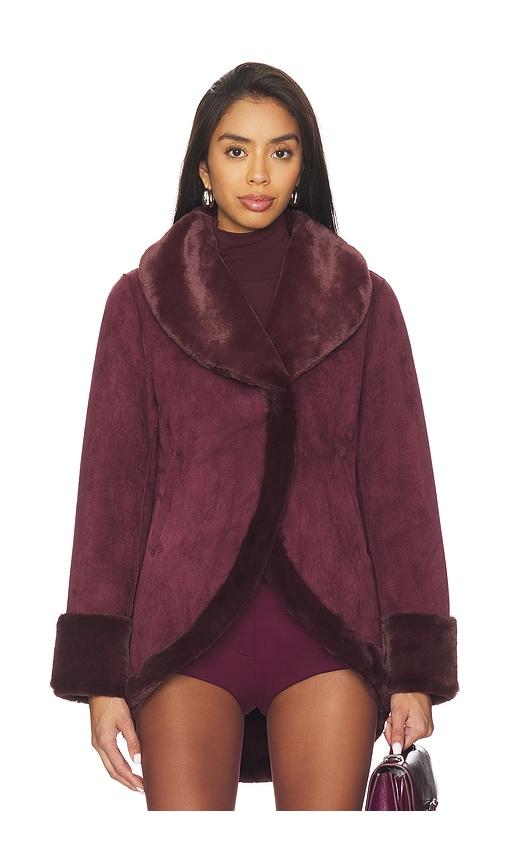 unreal fur perfect stranger jacket in burgundy. - size m (also in s)