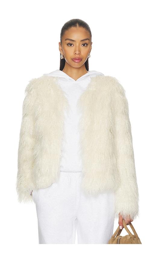 unreal fur sphere jacket in cream. - size l (also in s)
