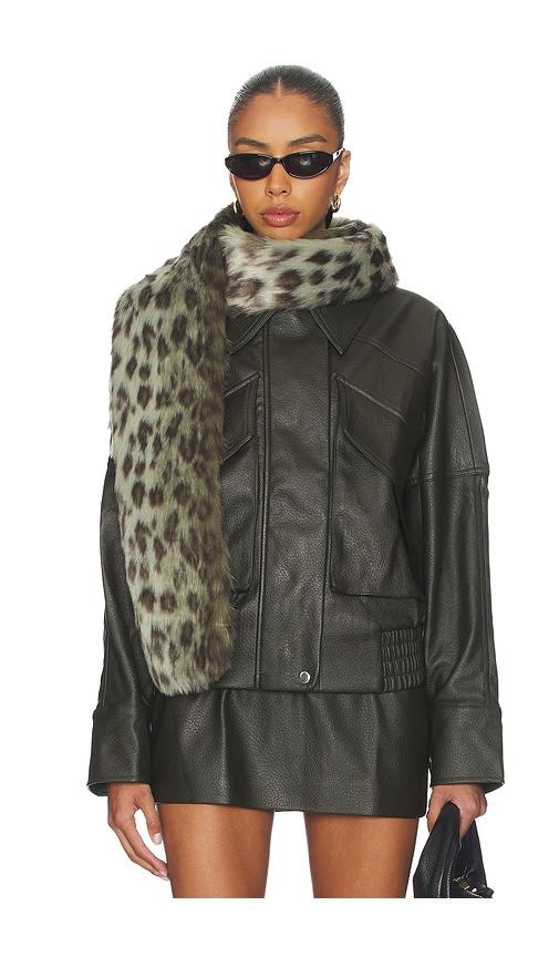 unreal fur west end scarf in green.